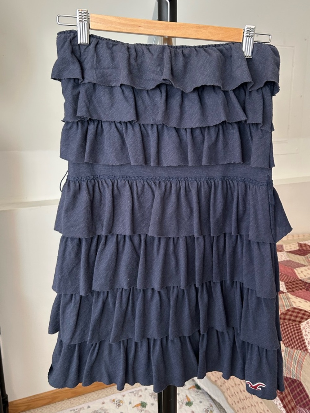 Vintage Hollister Tiered Ruffle Y2K Strapless Mini Dress